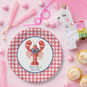 Zomerkreeft, Gingham, 4 juli Papieren Bordje (Feest)