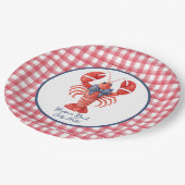 Zomerkreeft, Gingham, 4 juli Papieren Bordje (Gekanteld)