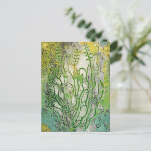 Zomerkruiden Wildbloemen Abstract Botanische Flora Briefkaart (Staand voorkant)