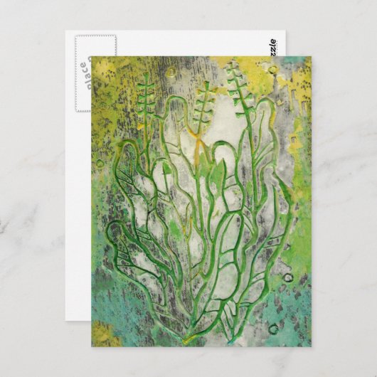 Zomerkruiden Wildbloemen Abstract Botanische Flora Briefkaart (Voorkant / Achterkant)