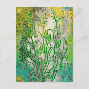 Zomerkruiden Wildbloemen Abstract Botanische Flora Briefkaart