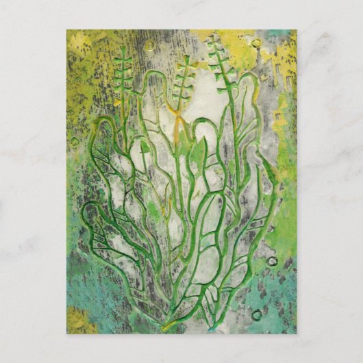 Zomerkruiden Wildbloemen Abstract Botanische Flora Briefkaart (Voorkant)