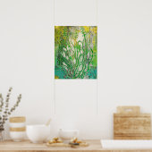 zomerkruiden, wilde bloemen groen geel poster (Keuken)