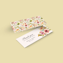 zomerkuis bloemen bruiloft Hartelijk dank Mini Visitekaartjes