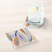 Zomerkunst: Creatief collage patroon Glazen Onderzetter (Schuin)