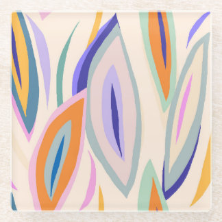 Zomerkunst: Creatief collage patroon Glazen Onderzetter