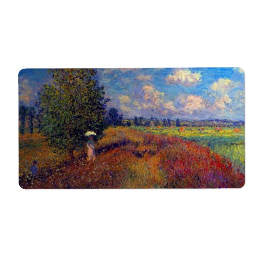 Zomerkunst impressionistische klaprozenvelden van etiket (Voorkant)
