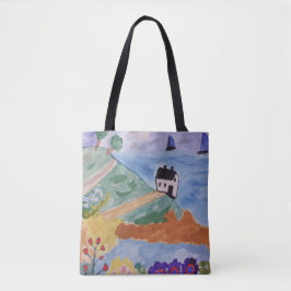 Zomerkust en bloemen tote bag