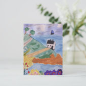 Zomerkust en ventilator briefkaart (Staand voorkant)