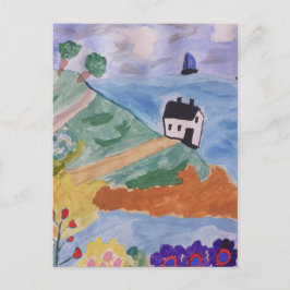 Zomerkust en ventilator briefkaart