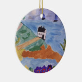 Zomerkust en ventilator keramisch ornament (Rechts)