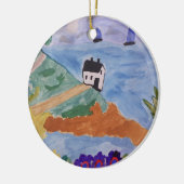 Zomerkust en ventilator keramisch ornament (Links)