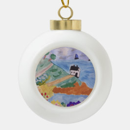 Zomerkust en ventilator keramische bal ornament