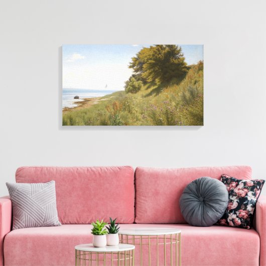 Zomerlandschap bij het Zee (door Ludvig Kabell) Canvas Afdruk (Insitu (Woonkamer))