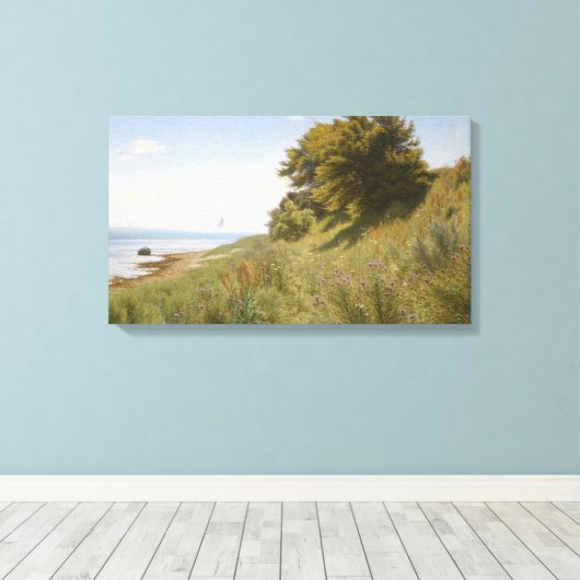 Zomerlandschap bij het Zee (door Ludvig Kabell) Canvas Afdruk (Insitu (Houten vloer))
