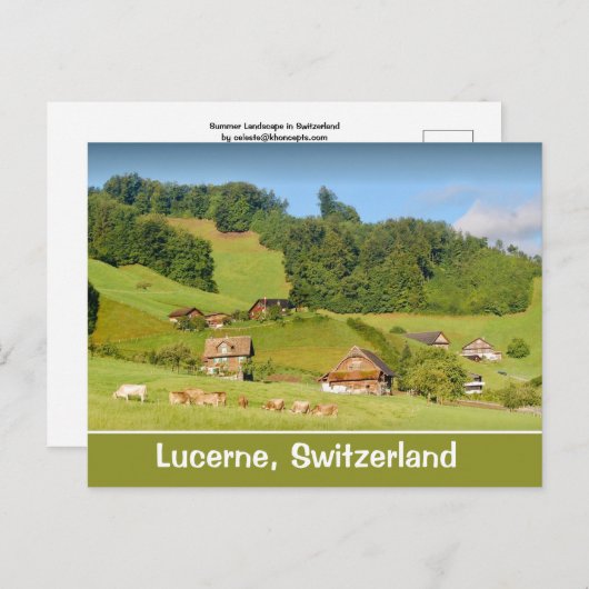 zomerlandschap in Zwitserland Briefkaart (Voorkant / Achterkant)