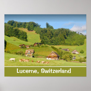 zomerlandschap in Zwitserland Poster
