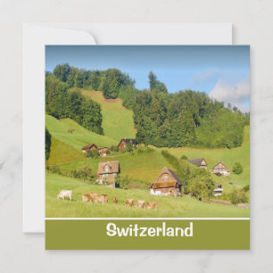 Zomerlandschap in Zwitserse platte kaart