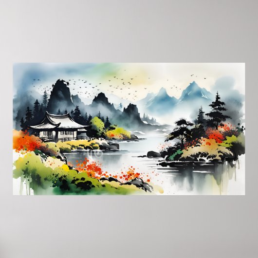 zomerlandschap poster (Voorkant)