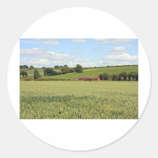 zomerlandschap ronde sticker (Voorkant)