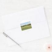 zomerlandschap ronde sticker (Envelop)