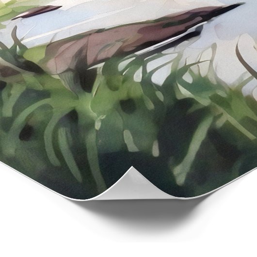 Zomerlandschap Waterverf Poster (Hoek)