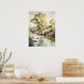 Zomerlandschap Waterverf Poster (Keuken)