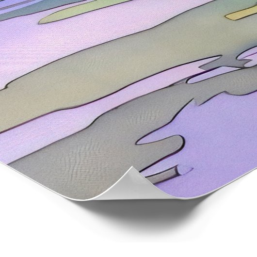 Zomerlandschap Waterverf Poster (Hoek)