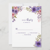 Zomerlavendel roze floral lijst RSVP Kaart (Voorkant)