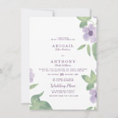 Zomerlavender paarse florale bruiloft kaart (Voorkant)