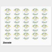 Zomerlemons en eucalyptus helder bruidsfeestje ronde sticker (Vel)