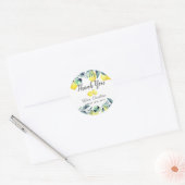 Zomerlemons en eucalyptus helder bruidsfeestje ronde sticker (Envelop)