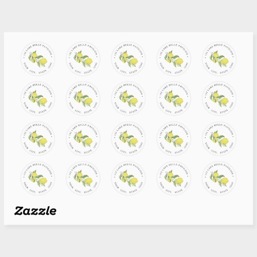 Zomerlemons Retouradres Ronde Sticker (Vel)