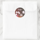 Zomerlichten Sparkle Witte Palmbomen Feestgunst Ronde Sticker (Tas)