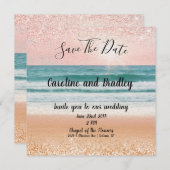 Zomerliefde aan Zee: Elegant Strand Red de Datum Save The Date (Voorkant / Achterkant)