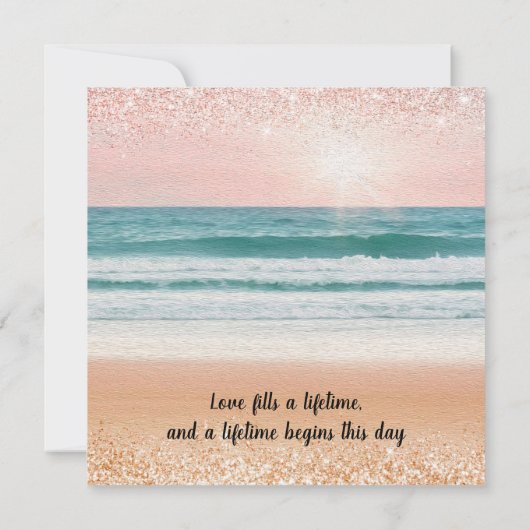 Zomerliefde aan Zee: Elegant Strand Red de Datum Save The Date (Achterkant)