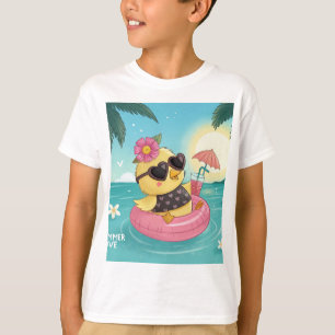 Zomerliefde Kuiken: Retro Vibes & Rock 'n' Float T-shirt