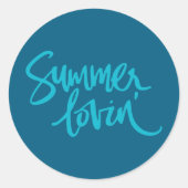 Zomerliefde Ronde Sticker (Voorkant)