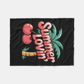 Zomerliefde Tropisch Strandparadijs Fleece Deken (Voorkant (Horizontaal))