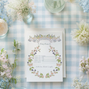 Zomerlijke bloementuin baby shower informatiekaartje