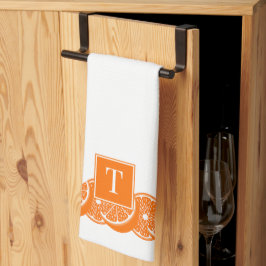 Zomerlijke citrus sinaasappelschijf rand preppy st theedoek
