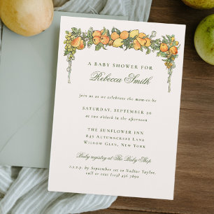 Zomerlijke Vintage Tuin Elegante Baby Shower Kaart