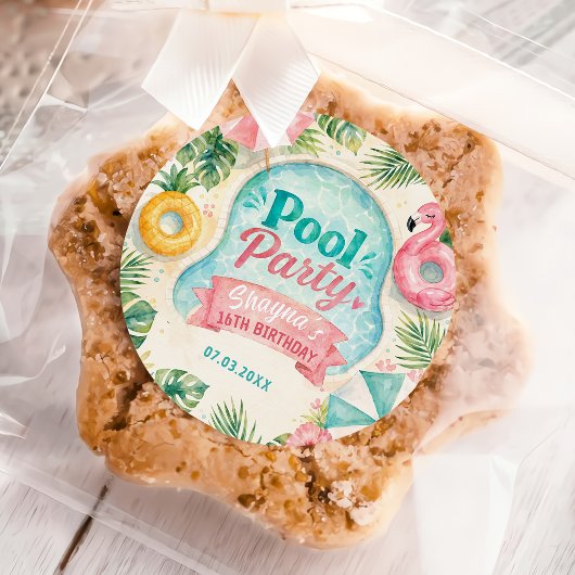 Zomerlijke zwembadfeest sticker
