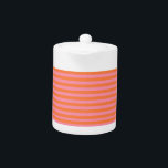 Zomerlijnen Sinaasappel Roze Kleine Theepot<br><div class="desc">Oranje en roze lijnen. Eenvoudig ontwerp. Koele zomerstemming. Mooie woning decor voor positieve momenten.</div>