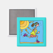 Zomerloper (vrouw) magneet (Voorkant / Achterkant)
