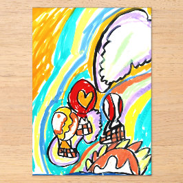 Zomerluchtballonnen   acryl uitnodigingen