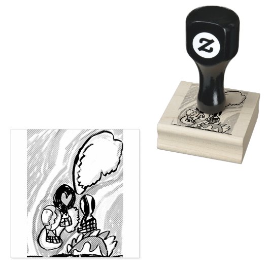 Zomerluchtballonnen rubberstempel (Gestempeld)