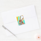 Zomerluchtballonnen vierkante sticker (Envelop)