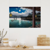 Zomermaan in Miyajima door Tsuchiya Koitsu Poster (Keuken)