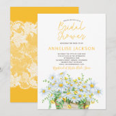 Zomermadeliefjes geel en wit kant vrijgezellenfees kaart (Voorkant / Achterkant)
